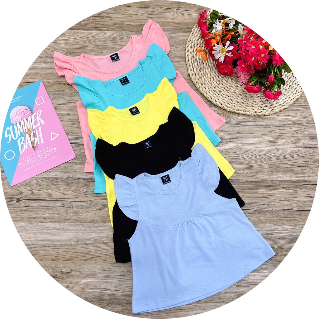 Áo cánh tiên bé gái chất borip cotton co giãn cho bé gái kết hợp được nhiều mẫu quần