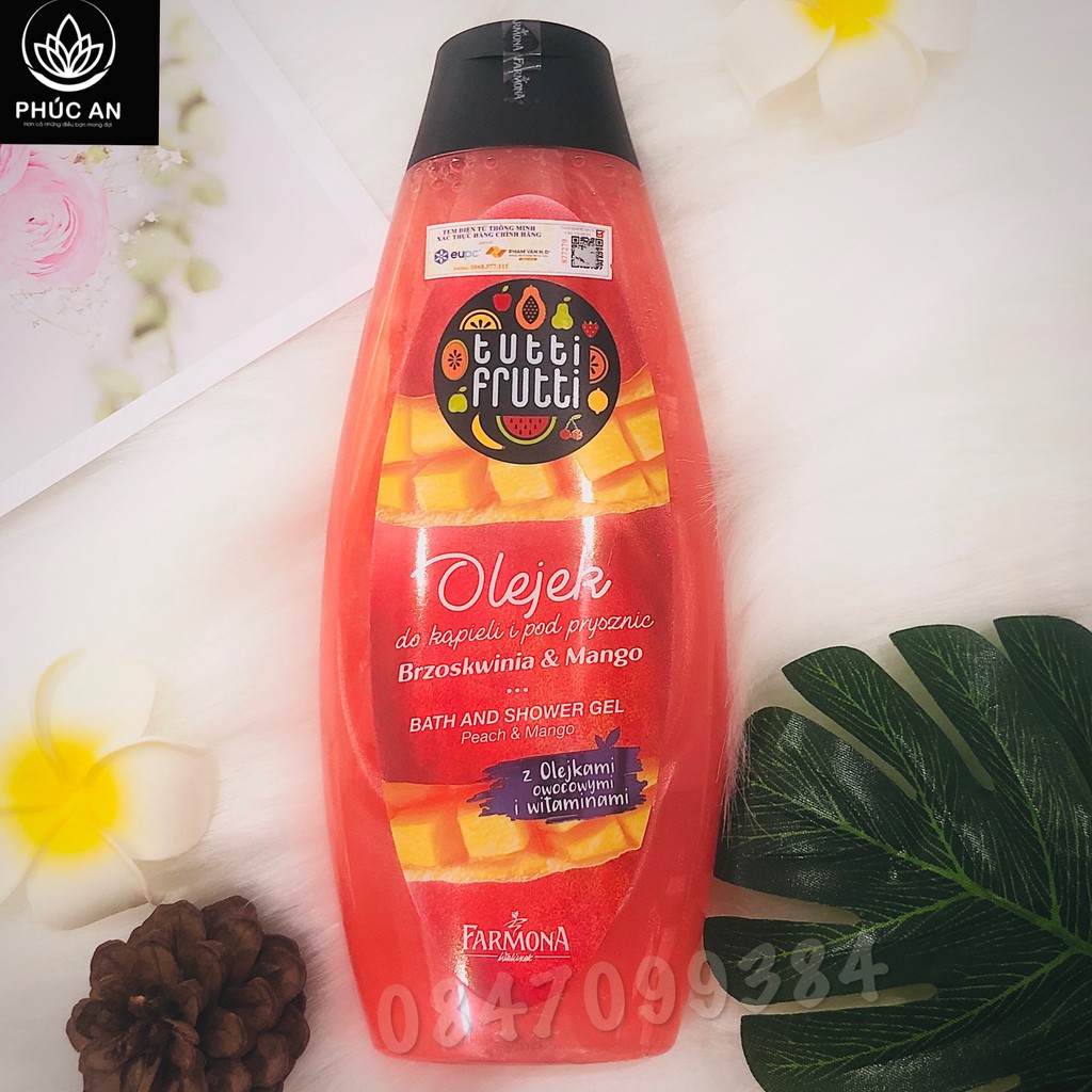 [Chính Hãng]- Sữa tắm hương hoa quả Farmona Tutti - Dưỡng ẩm, Ngăn ngừa lão hóa nhập khẩu Châu Âu (425ml) | BigBuy360 - bigbuy360.vn