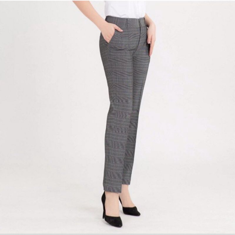 (5 SIZE 45-60KG) QUẦN TÂY CARO NỮ PHONG CÁCH HÀN QUỐC THỜI TRANG 9 TẤC DÁNG ĐỨNG ÔM CHÂN