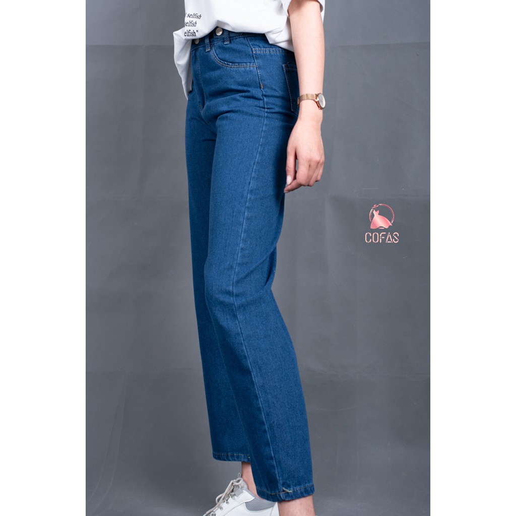 Quần Jean Nữ COFAS Dáng Suông Thụng Chất liệu Dày Dặn, Đứng Quần – QJ03