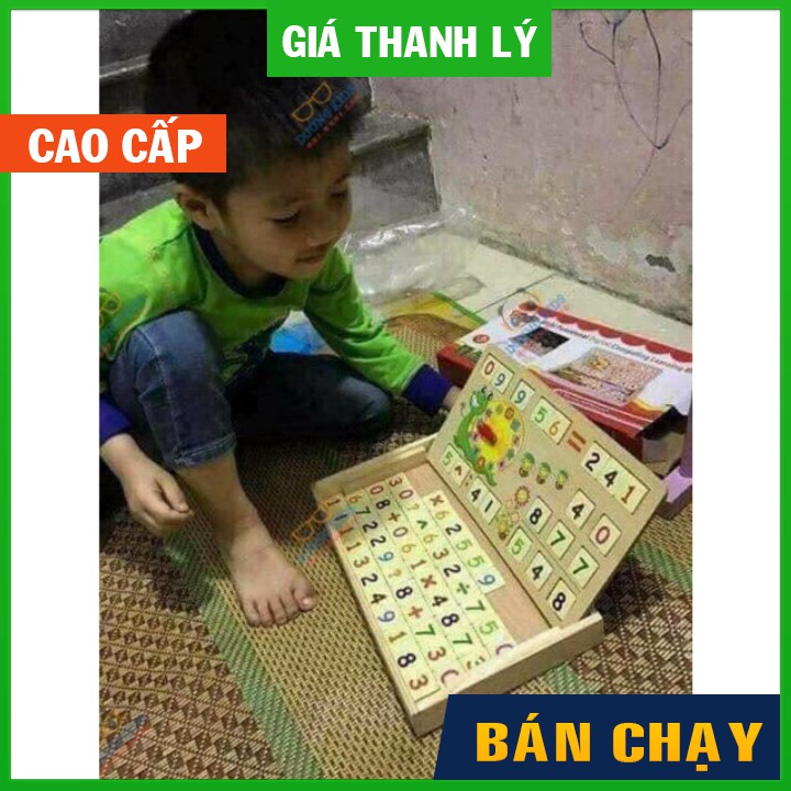 (GỖ TỰ NHIÊN THẬT)  Sỉ lẻ Bộ bảng gỗ que tính và chữ số cho bé vừa học vừa chơi HÀNG CAO CẤP