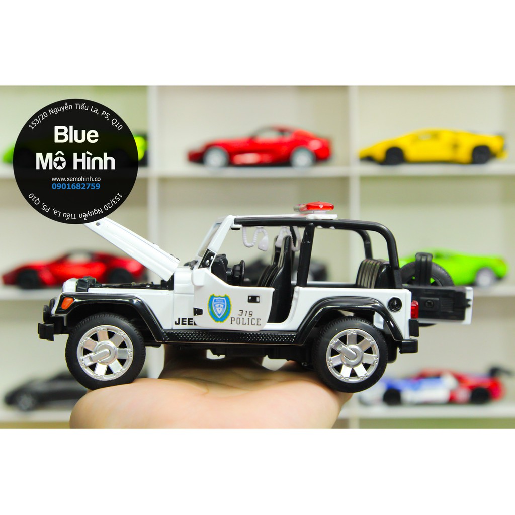 Blue mô hình | Xe mô hình Jeep Rubicon mui trần 1:32