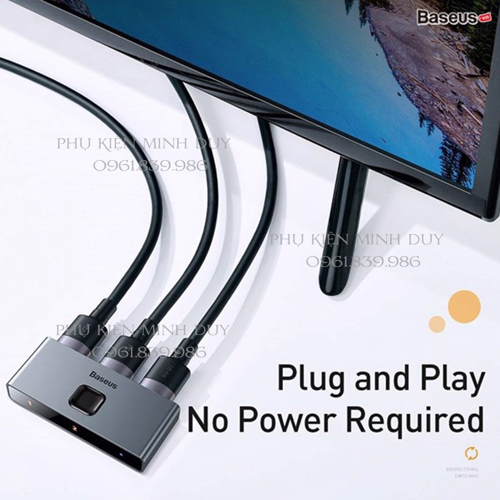 Thiết bị chia cổng HDMI 2 chiều Baseus Matrix HDMI Splitter (2 Devices to 1 Screen or 1 Device to 2 Screen...)