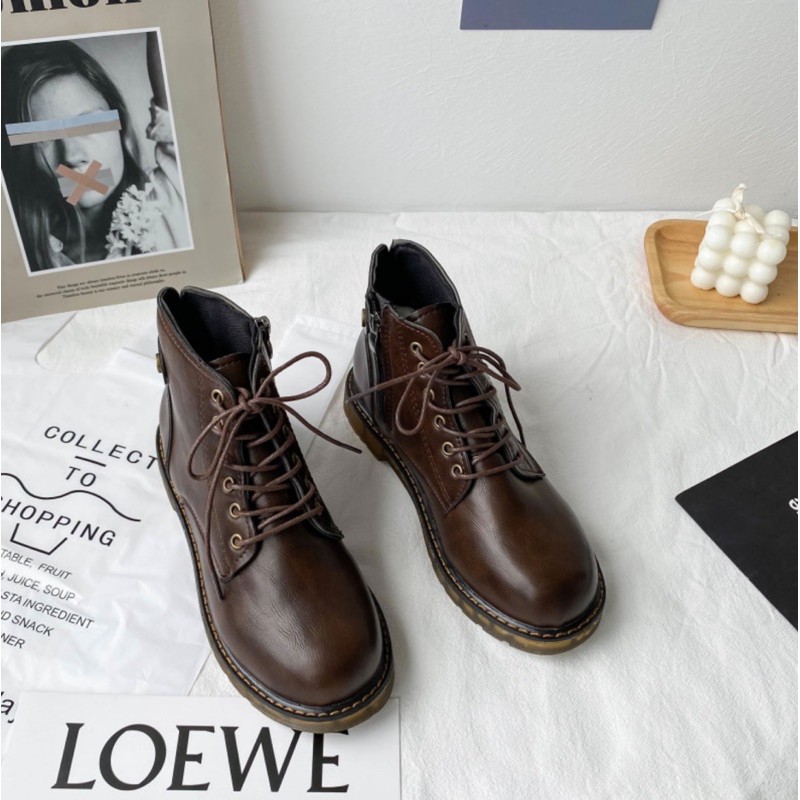 Giày Boots Ulzzang retro cô gái Nhật xinh xắn