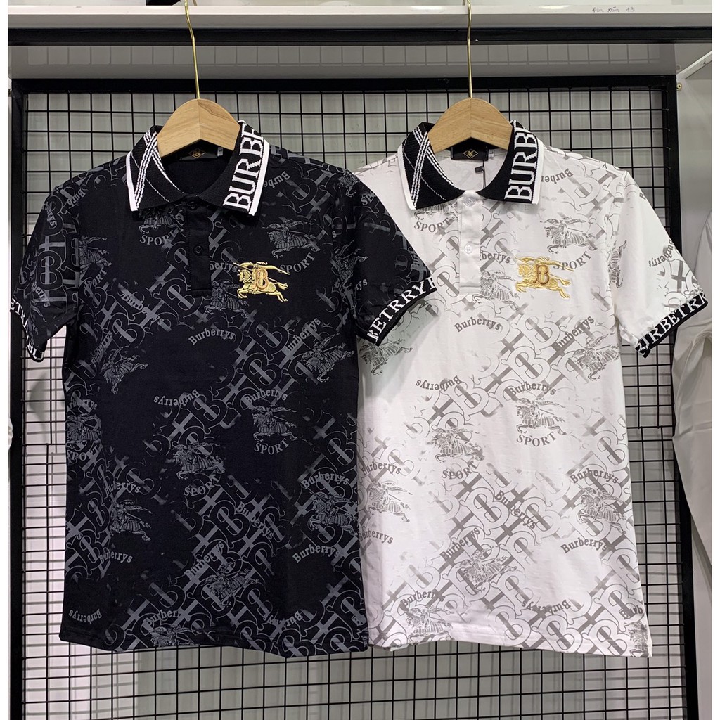 Áo thun nam cổ trụ in logo siêu hót