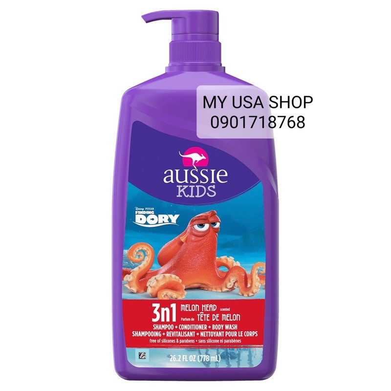 Sữa tắm Aussie Kids❤Sữa tắm gội xả 3 in 1 cho bé Aussie Kids 778ml-26.2FLOZ