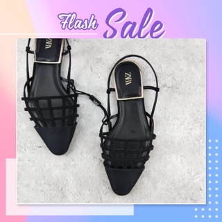 [𝙻𝙸𝙼𝙸𝚃 𝙸𝚃𝙴𝙼]:Sandal Zara xuất bọc mũi đan ô lạ mắt-ord