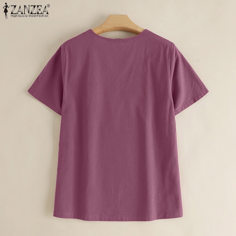 Zanzea Áo Nữ Tay Ngắn Cổ Chữ V Thời Trang Quyến Rũ