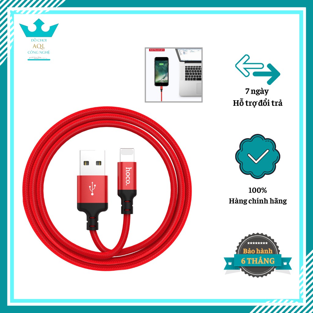 Dây Cáp Sạc Nhanh Hoco X14 Lightning, Micro USB, Type C Cho Iphone, Samsung, Oppo, Airpod, Sạc Dự Phòng