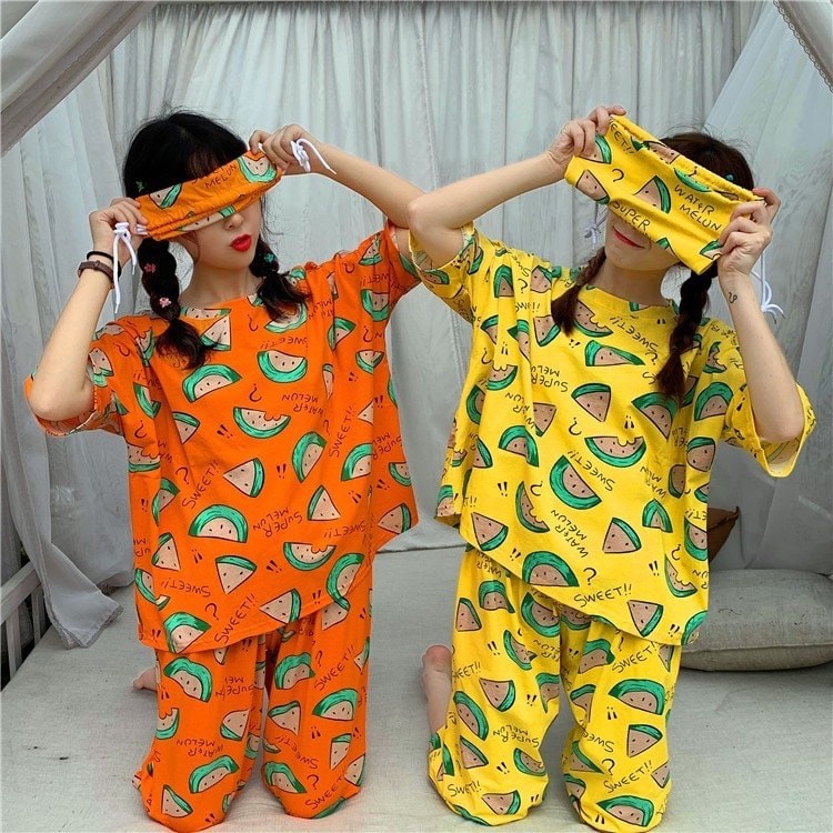 Đồ Bộ Pijama Thun Cotton LỬNG - TẶNG kèm túi nhỏ (Form dưới 70kg)