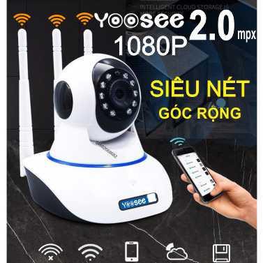 [Mã 159ELSALE hoàn 7% đơn 300K] Camera IP Yoosee 2.0 chuẩn Full HD 1080P + 3 râu