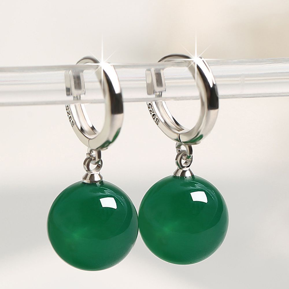 Đôi khuyên tai hình tròn đính hạt tròn phong cách Hàn Quốc thanh lịch dành cho nữ