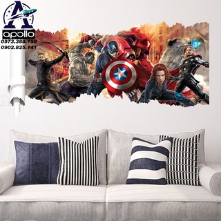 DECAL DÁN TƯỜNG 3D BIỆT ĐỘI AVENGERS – MARVEL