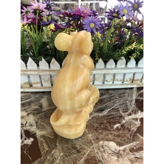 Tượng con Chuột giáp phong thủy đá ngọc hoàng long trang trí phòng khách, bàn làm việc - Cao 20 cm