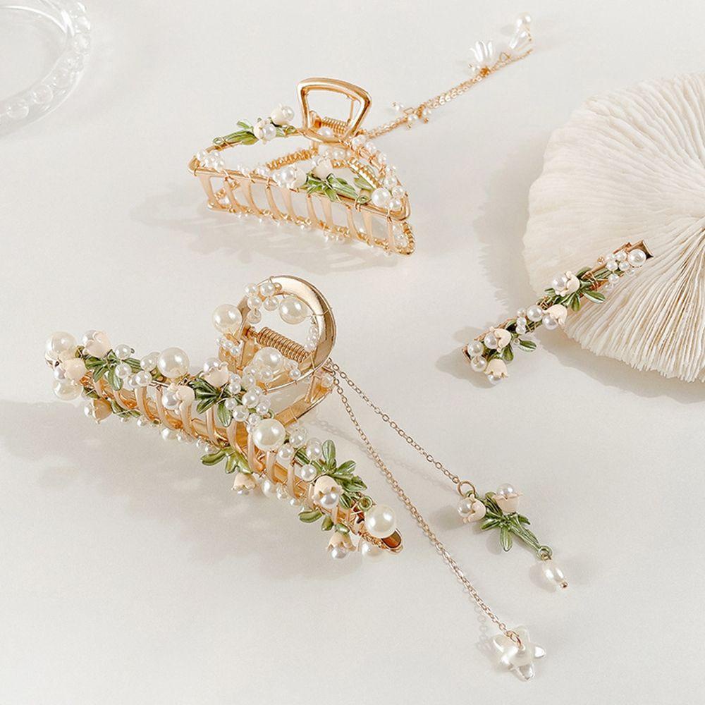 Kẹp Tóc Đính Hoa Phong Lan / Gấu Trúc Cổ Điển Sáng Tạo Cho Nữ