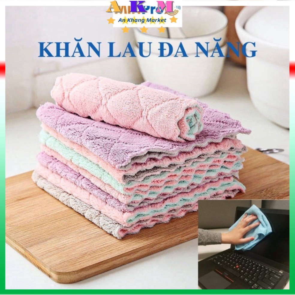 Khăn lau đa năng nhà bếp, chén đĩa, thấm hút nước tốt, mềm mịn, kháng khuẩn