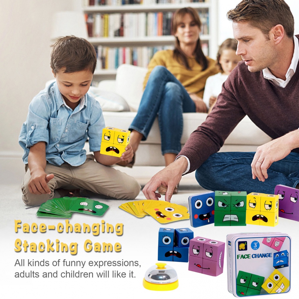 Đồ Chơi Khối Rubik Bằng Gỗ Hình Biểu Tượng Cảm Xúc Thay Đổi Gương Mặt Giáo Dục Theo Phương Pháp Montessori Phù Hợp Với Trẻ Lớn Tuổi Và Trẻ Em