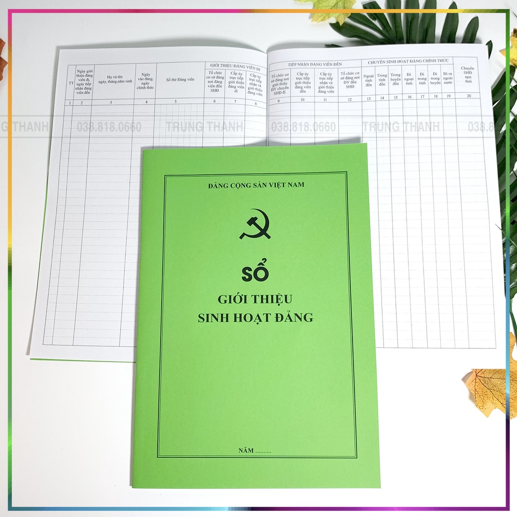 Sổ giới thiệu sinh hoạt Đảng, kích thước A4