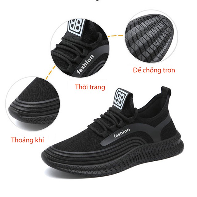 Giày thể thao nam sneaker, màu đen, trắng sang trọng tặng lót giày chống mùi hôi kiểu dáng hàn quốc trẻ trung Hot 2020 | BigBuy360 - bigbuy360.vn