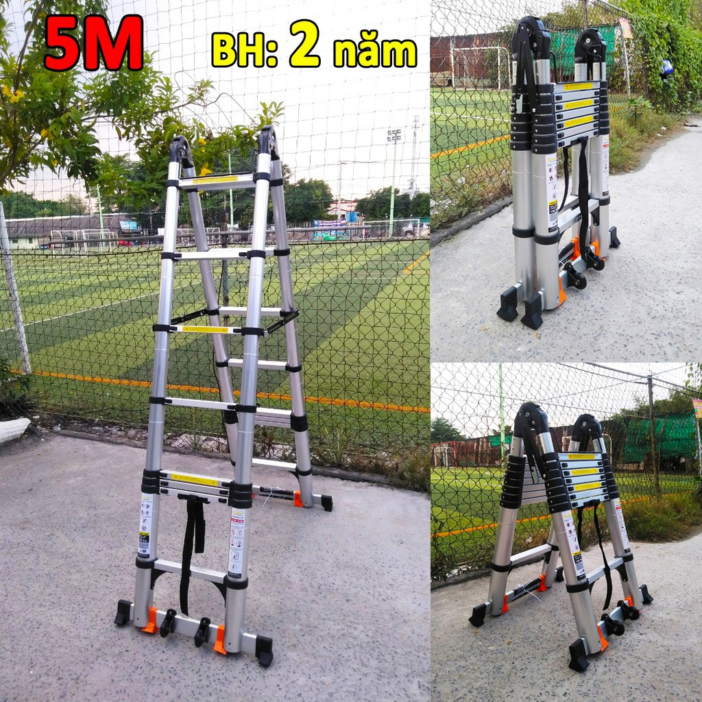 Thang nhôm rút đôi chữ A 2,5M ( chữ I 5.0m) Sumika SK500D NEW