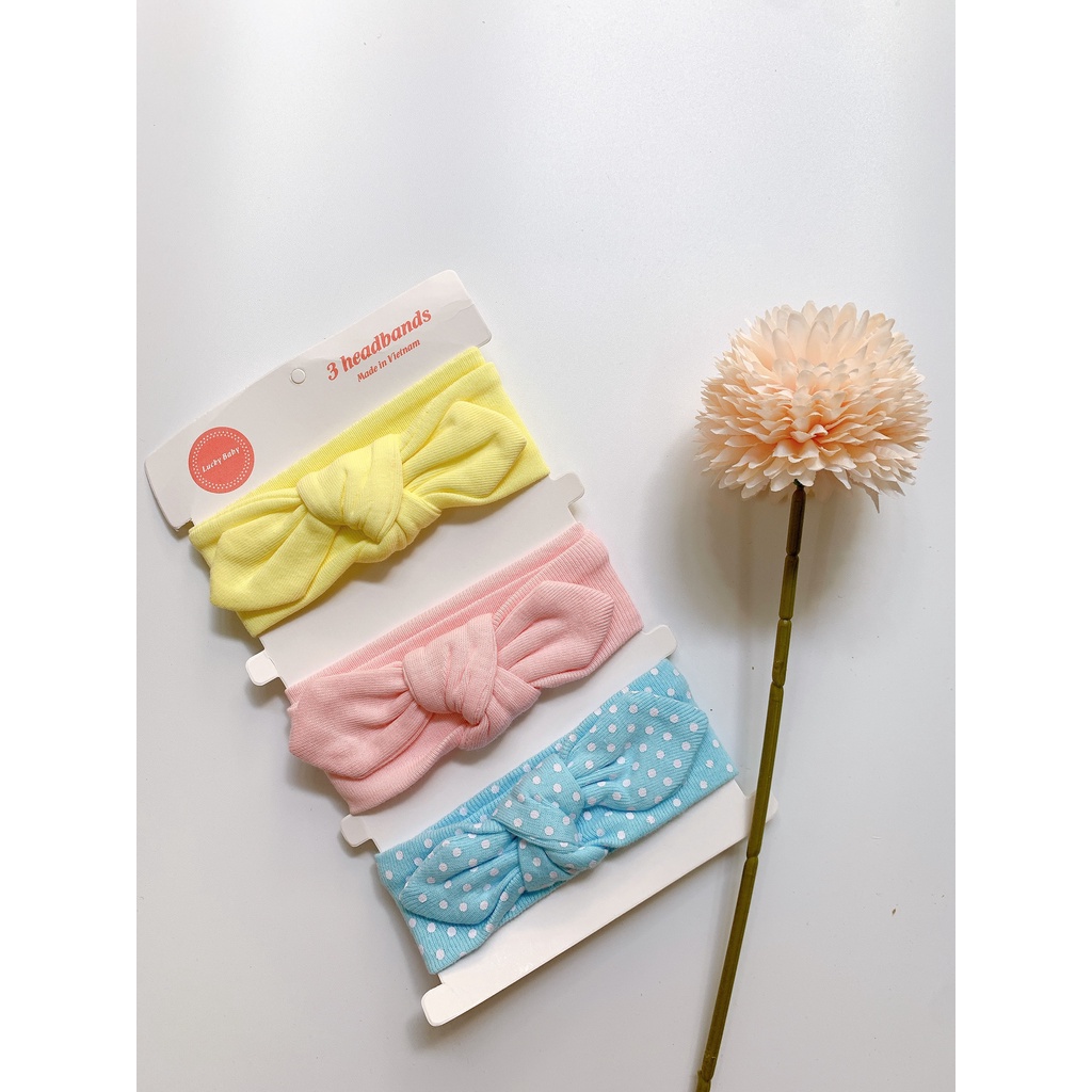 Set 3 Băng Đô Turban Cho Bé Nơ Thắt dễ thương, xinh xinh và rất đáng yêu
