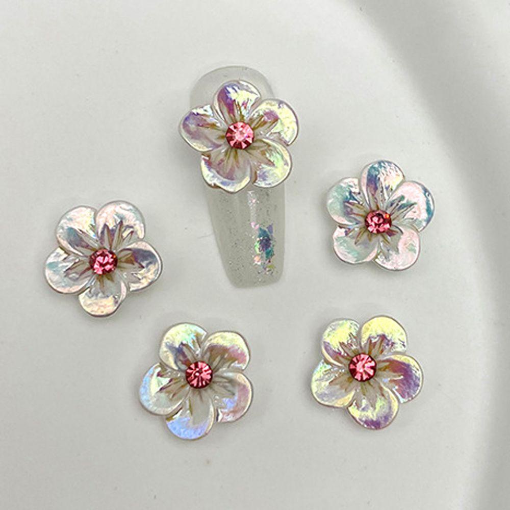 OCEANMAP Phụ Kiện Trang Trí Móng Nghệ Thuật Hình Hoa Năm Cánh 3D DIY