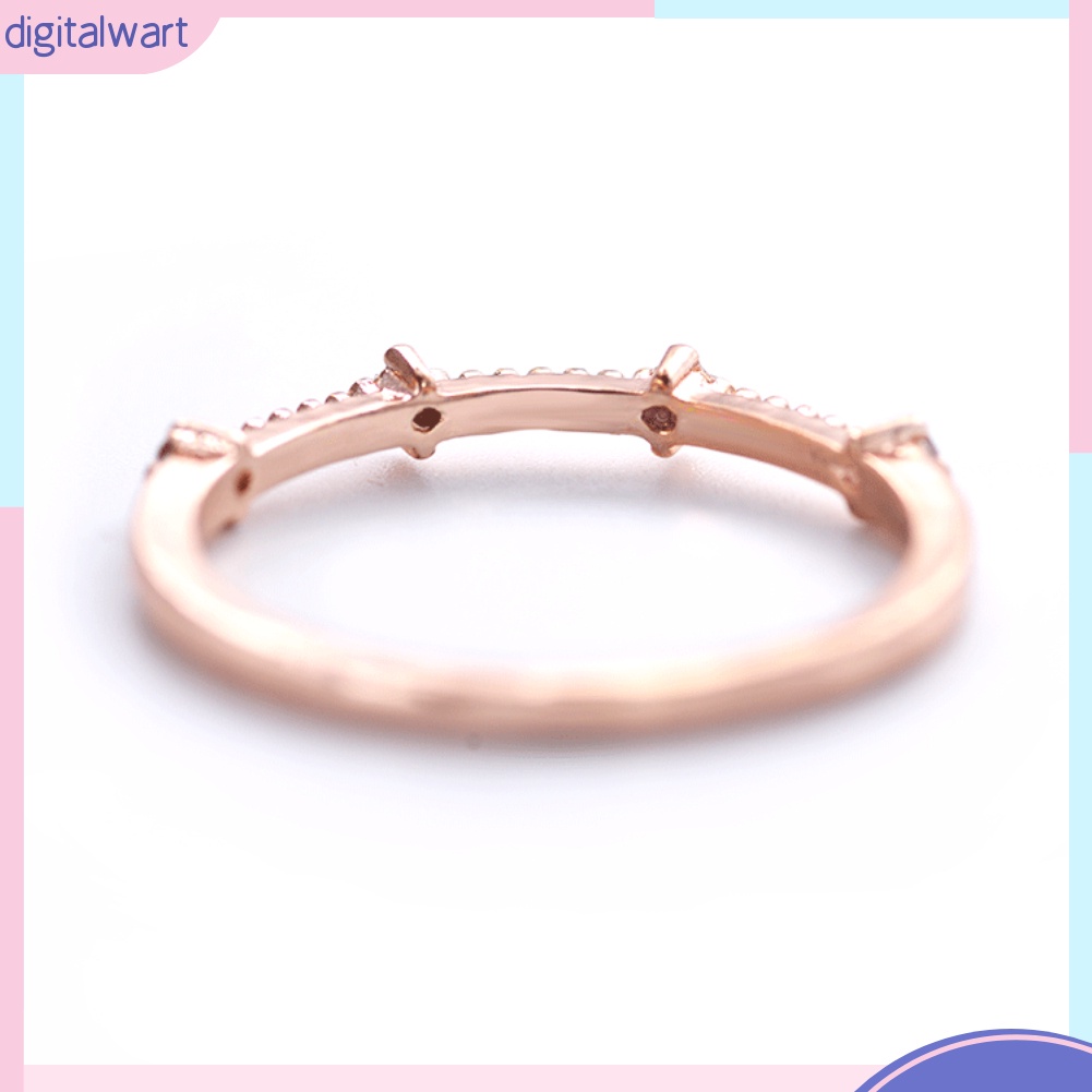 Nhẫn kim loại đính 4 viên kim cương nhân tạo thời trang cho nữ