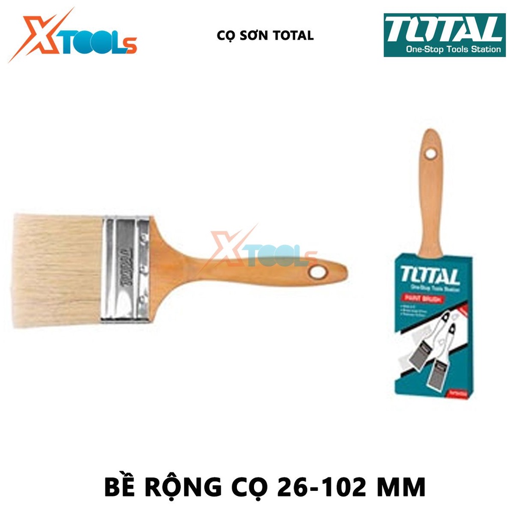 Cọ sơn TOTAL THT84042 | chổi quét sơn bề rộng cọ 1&quot; (26mm) -  4&quot; (102mm) độ dày cọ 13mm - 20mm sơn, xử lí bụi góc tường