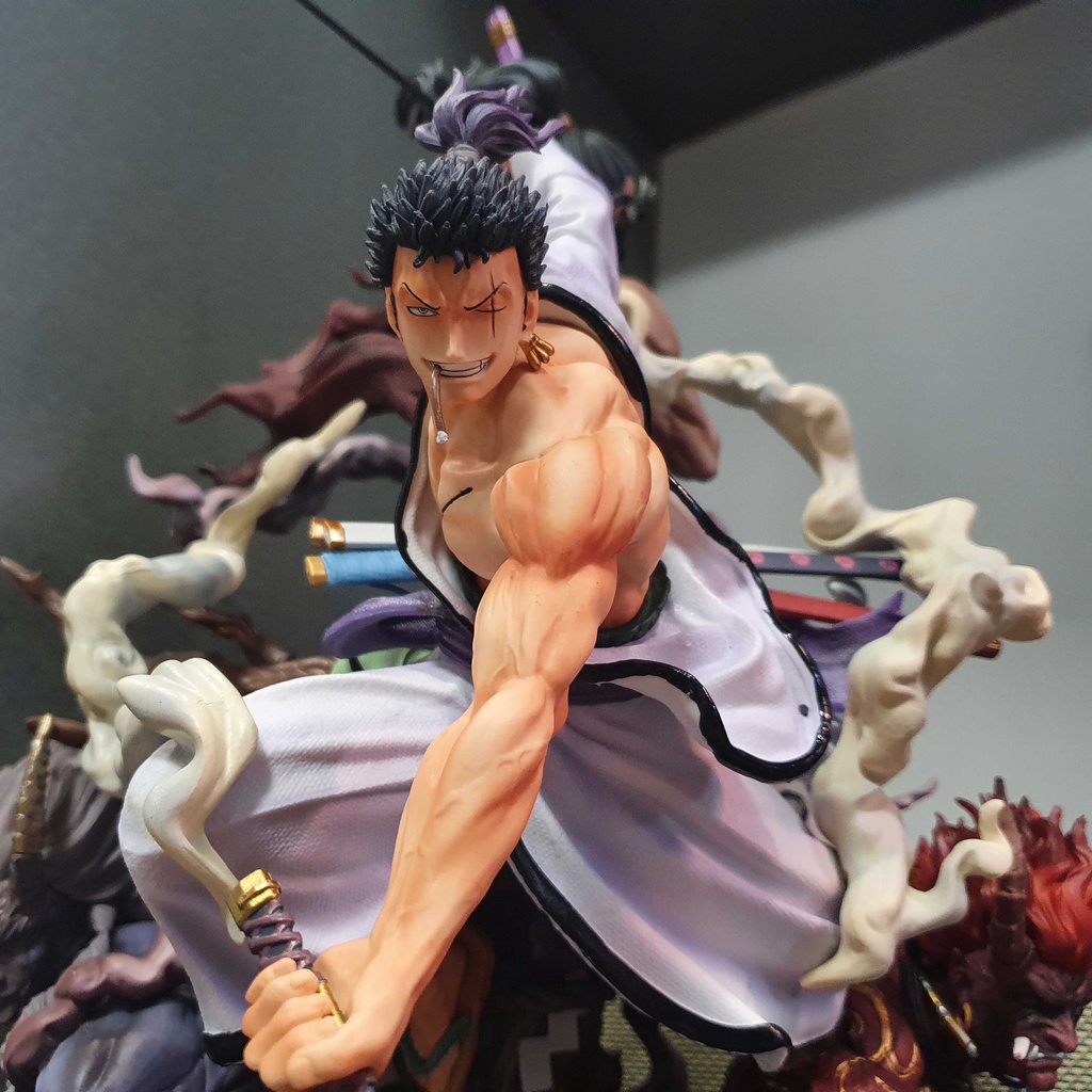 Figure / Mô hình siêu phẩm Zoro Wano Burning 43 cm có LED