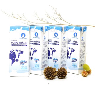 Sữa tươi tiệt trùng Long Thành Lothamilk ít đường (lốc 4 hộp x 180ml)