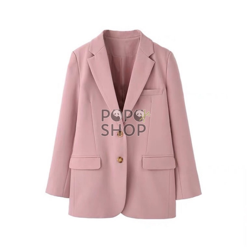 Áo Khoác Blazer Hồng Nữ Thiết Kế 2023 Dáng Rộng Thời Trang Phong Cách Hàn Quốc