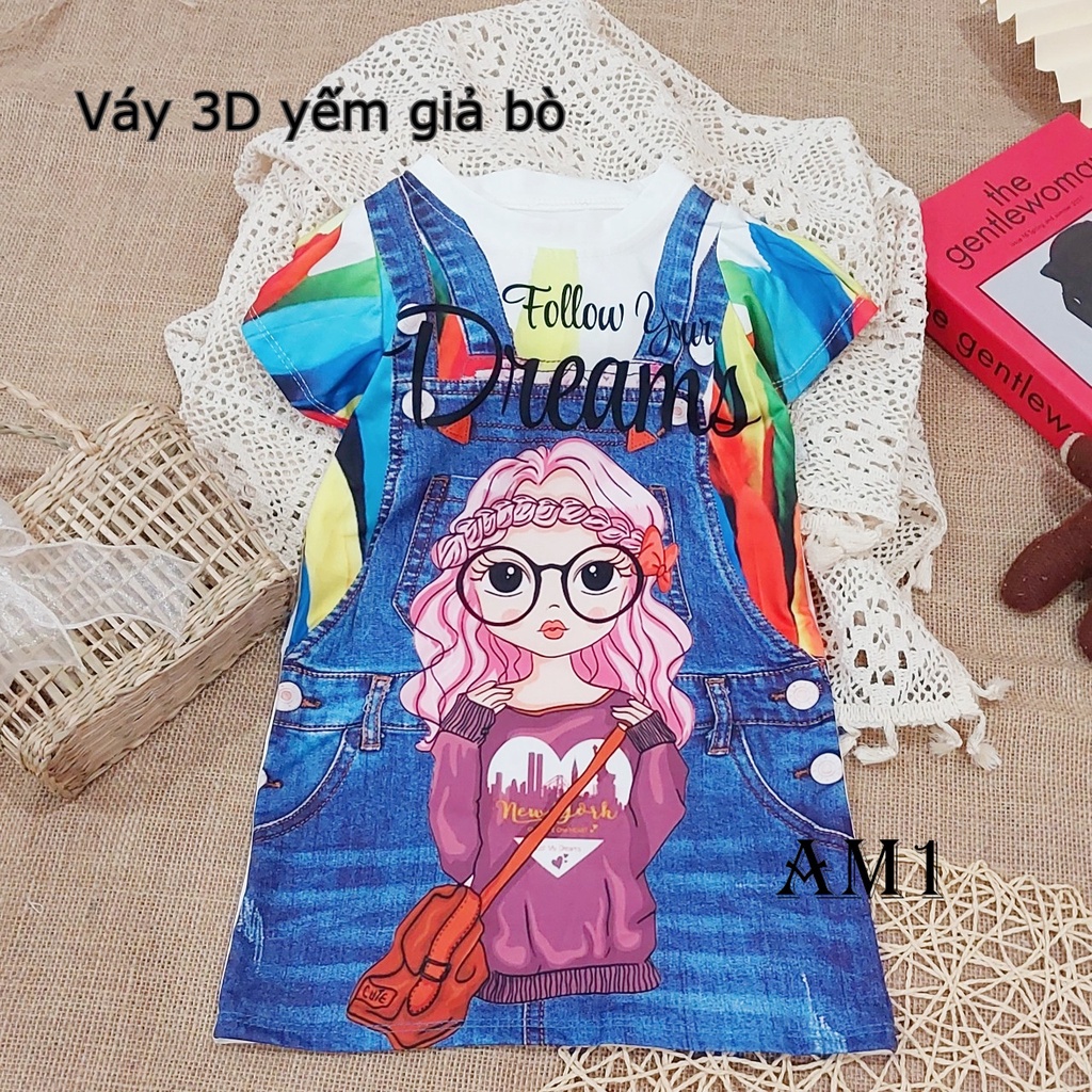 Váy bé gái Đầm bé gái in 3D size nhí đại TN22