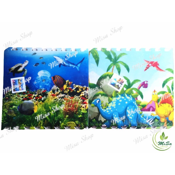 SALE Bộ 4 miếng tấm xốp lót sàn hình cá mập, kích thước 60x60 cm/ miếng