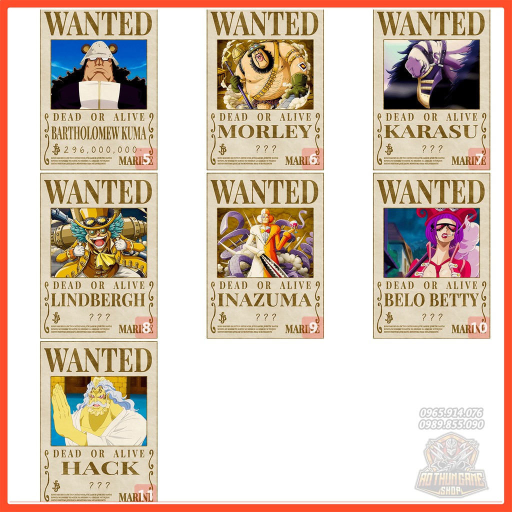 Bộ 11 Poster Quân Cách Mạng One Piece Sticker (Hình có keo dán, chất lượng ảnh Full HD mới 2020) | Shop AoThunGameVn