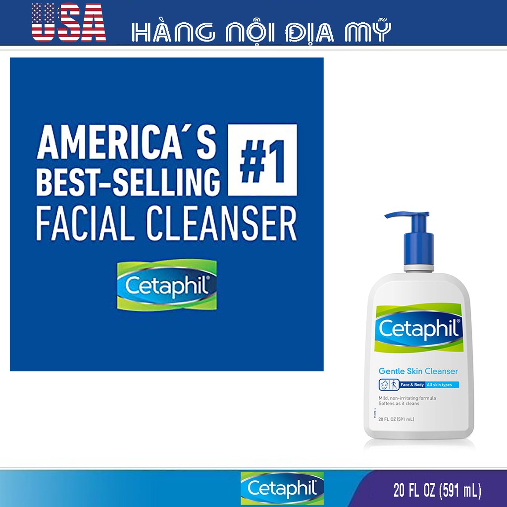 Sữa rửa mặt Cetaphil Gentle Skin Cleanser 591ml (HÀNG LOẠI 1, CAM KẾT KHÔNG GIẢ, NỘI ĐỊA MỸ)