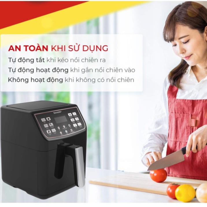 Nồi chiên không dầu Điện tử Sharp KF-AF55EV-BK 5.5 lít