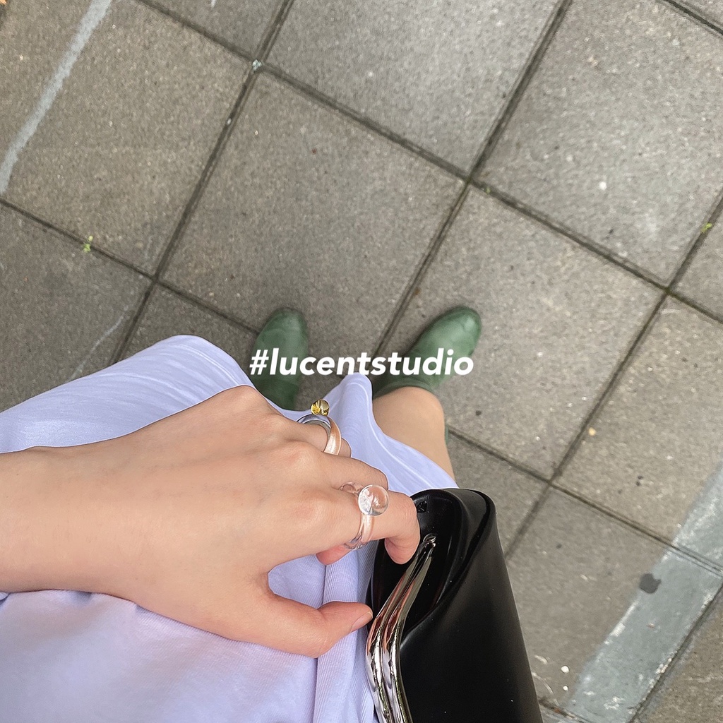 Nhẫn AY trong suốt màu kẹo thời trang Hàn Quốc thanh lịch cho nữ