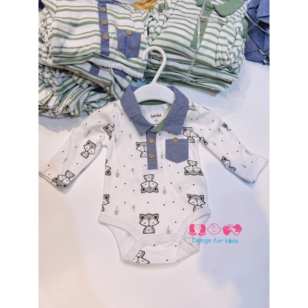 (Link 1) (Tặng nơ) Bộ body công tử, bộ body chip dài tay cổ đức, cổ trụ Yam.pi xuất dư, vải ORGANIC COTTON choăngj