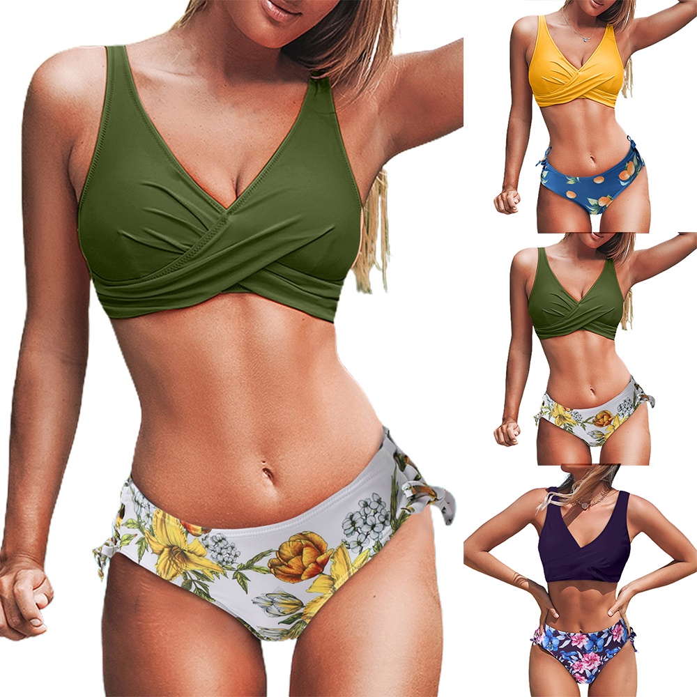 Bộ Đồ Bơi Bikini Hai Mảnh Nhiều Màu Sắc Gợi Cảm Dành Cho Nữ