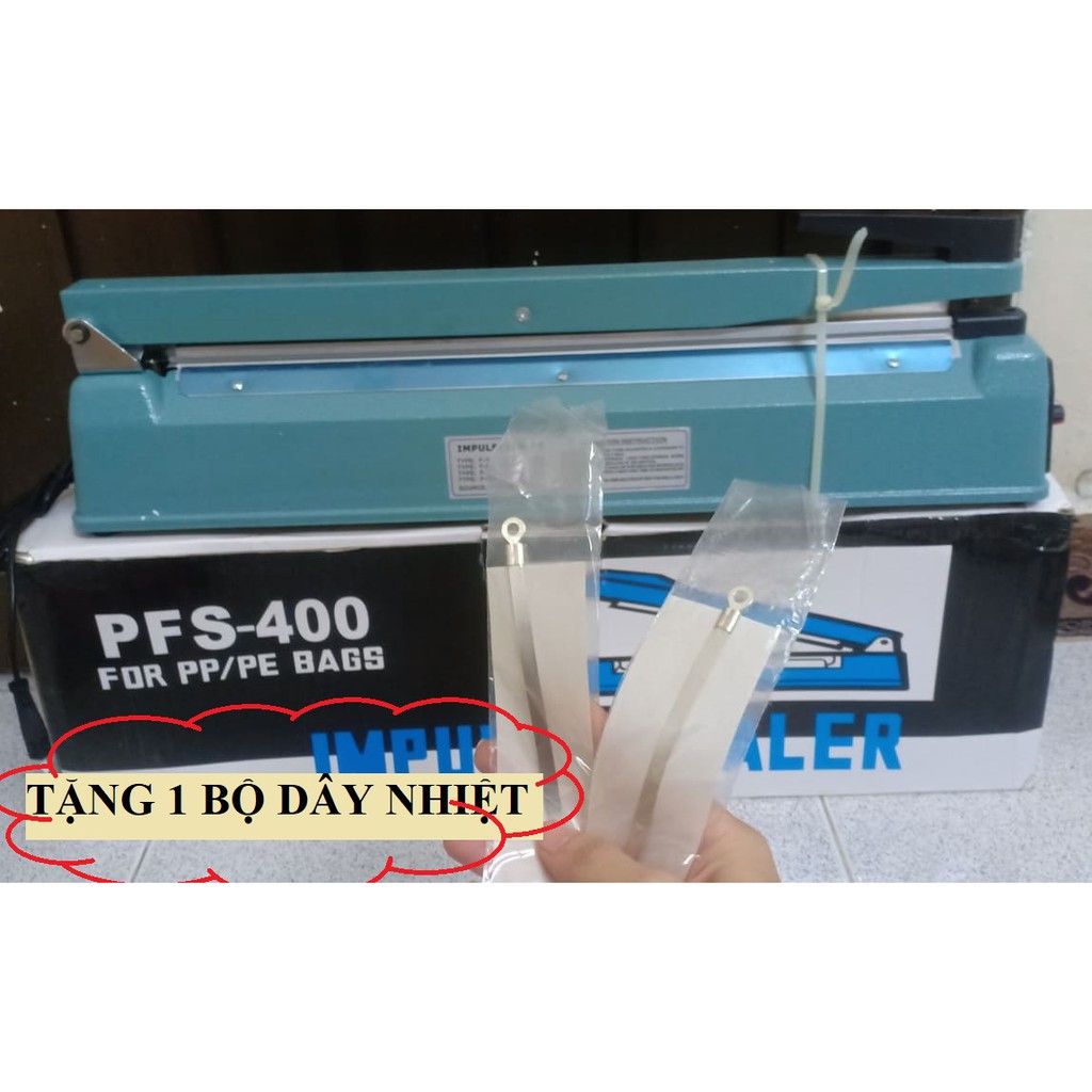 SALE RẺ: Máy ép miệng túi PFS 400 vỏ sắt tĩnh điện, độ bền cao, máy cắt ép loại loại lớn