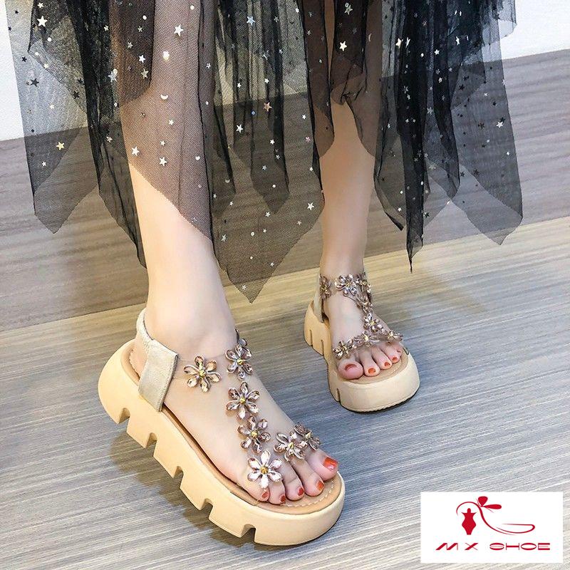 M & X~ Sandal Đế Dày Cá Tính Phong Cách Mới 2022 Cho Nữ