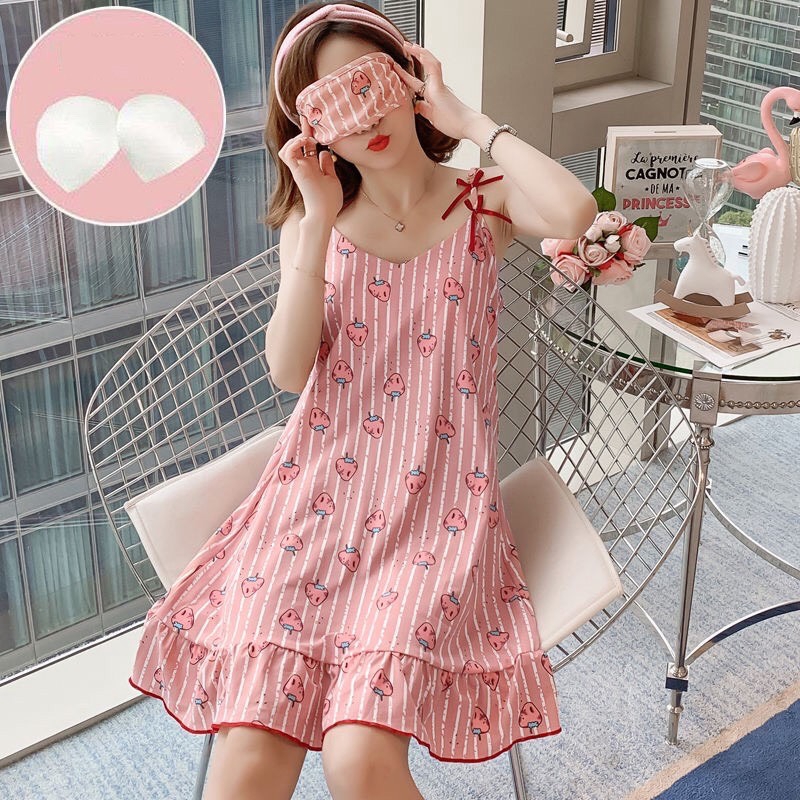 Váy Ngủ 2 Dây CuTe Kèm Bịt Mắt ( Nhiều Mẫu ) | BigBuy360 - bigbuy360.vn