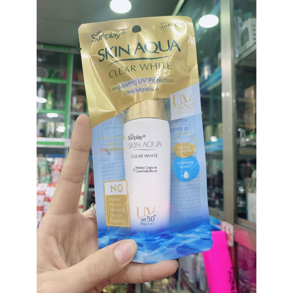 Sữa Chống Nắng Dưỡng Trắng Sunplay Skin Aqua Clear White SPF50 loại 55g 25g