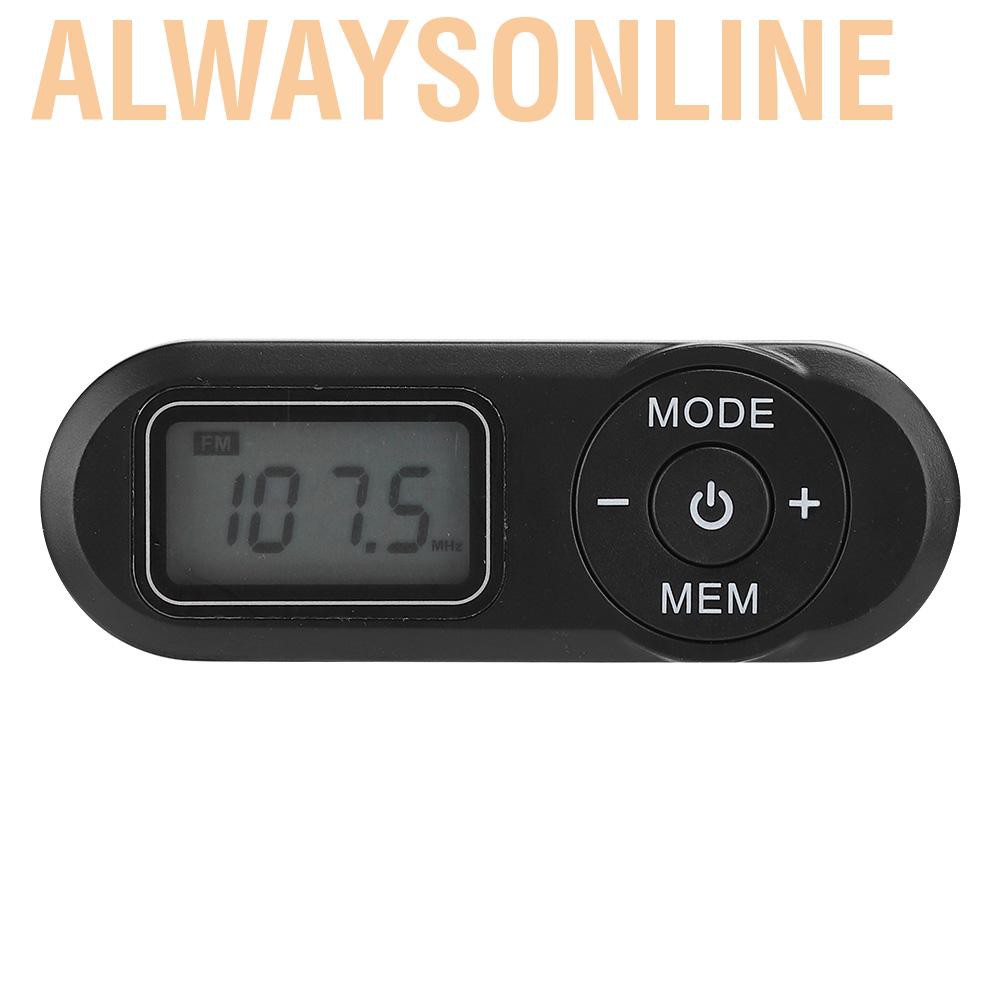 Radio FM mini màn hình LCD 1.1 inch có tai nghe tiện dụng