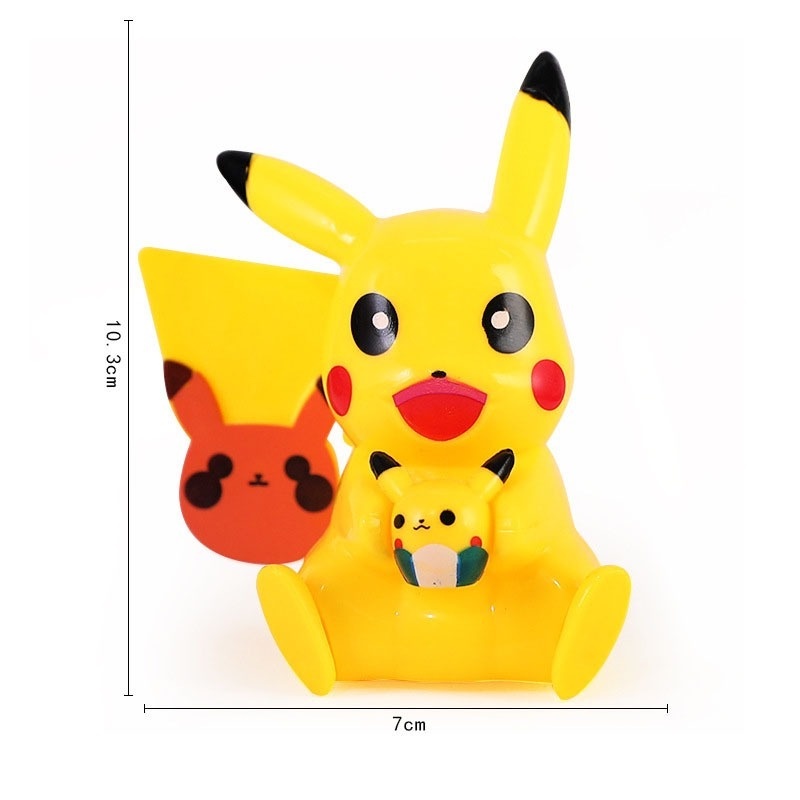 Bộ 6 Mô Hình Nhân Vật Hoạt Hình Pokemon Trang Trí Bánh Kem Tráng Men