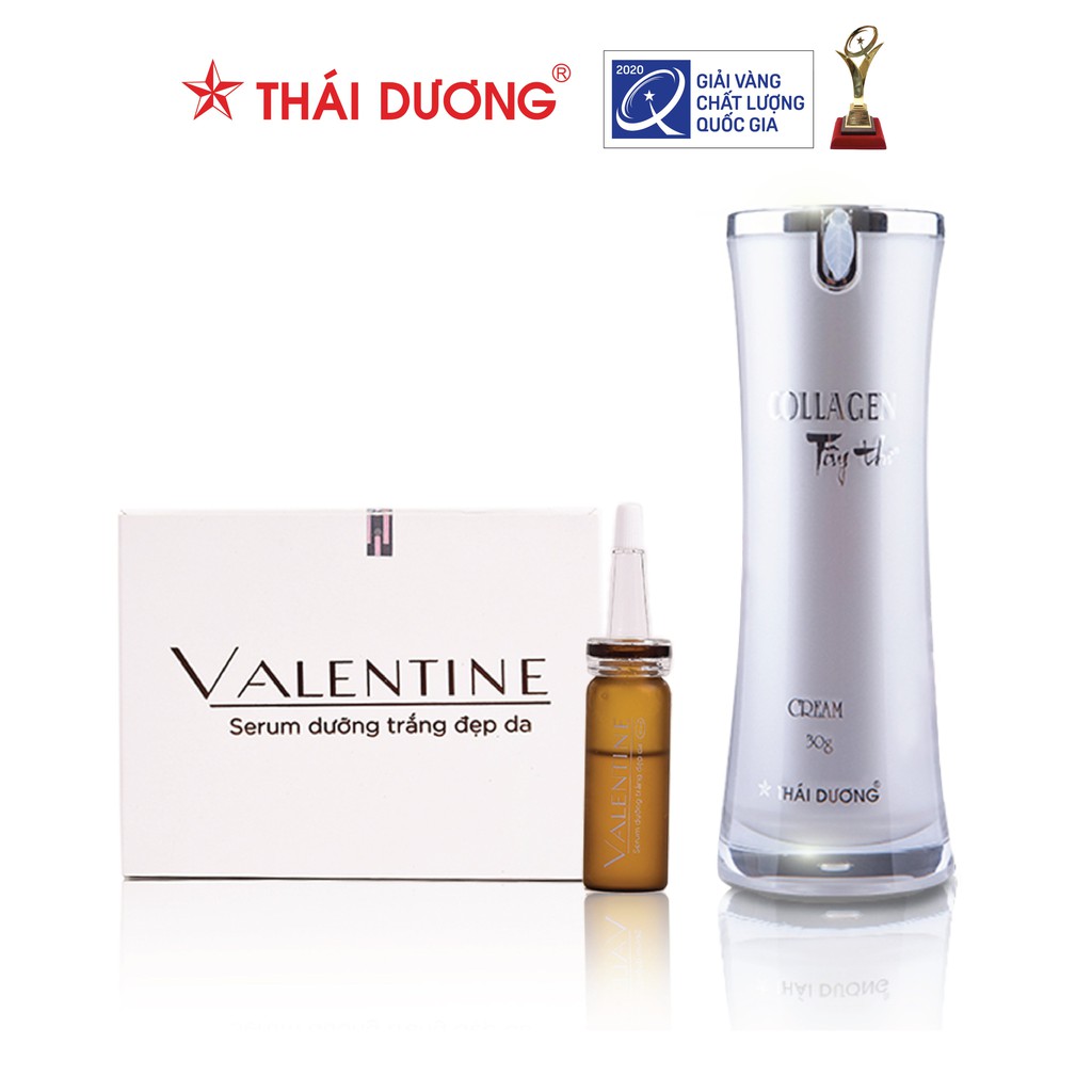 Bộ sản phẩm dưỡng da Serum Valentine 10ml &amp; Kem dưỡng da Collagen Tây Thi 30g - Sao Thái Dương