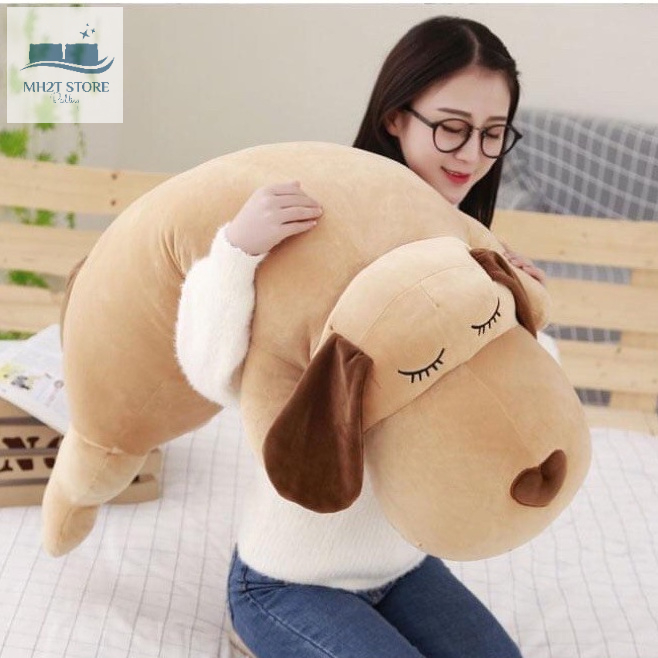 Gấu Bông Chó Ngủ Mũi Tim Tai Dài, Gối Ôm Hình Thú Nhồi Bông Mềm Mịn Size 70cm 90cm 1m2 MH2T STORE