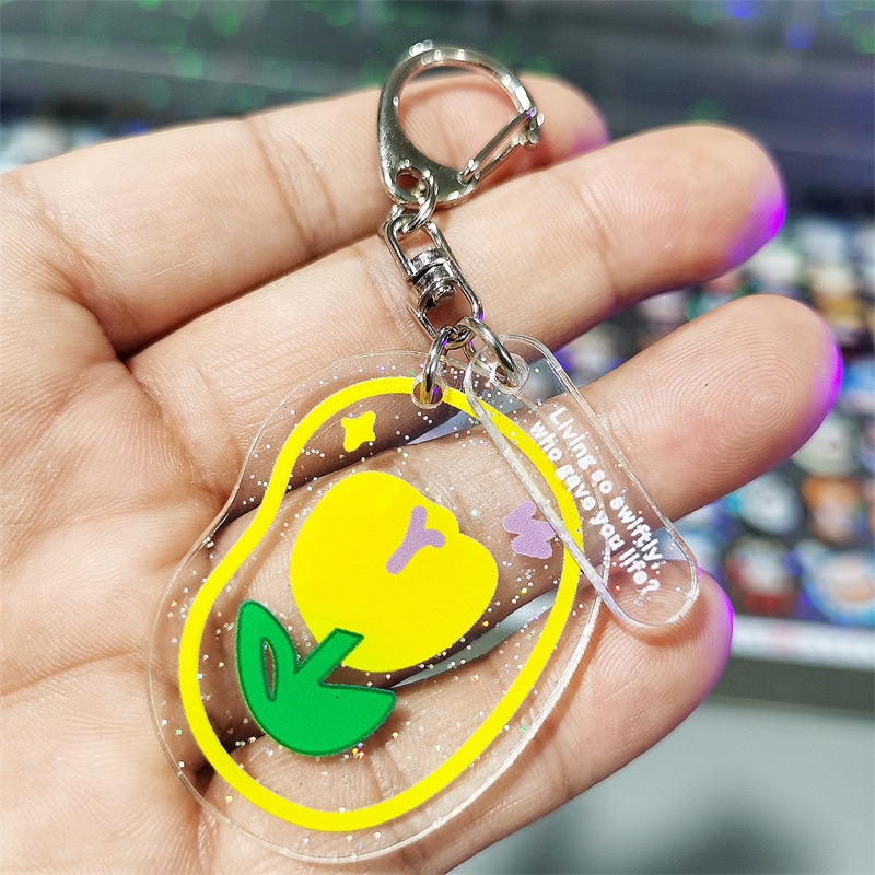 Móc Khóa Nhựa Mica Hình Hoa Tulip Nhiều Màu Sắc