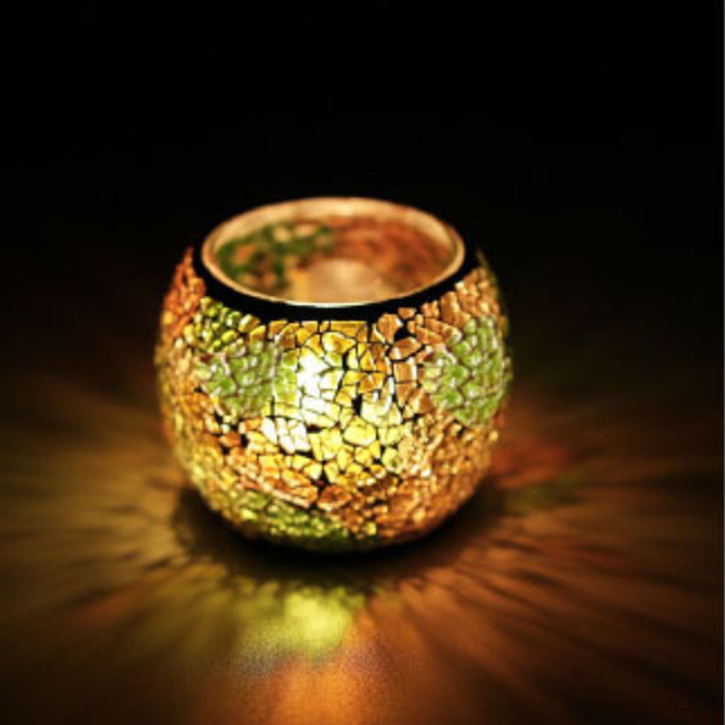 Giá Đỡ Đèn Cầy Bằng Thủy Tinh Khảm Mosaic