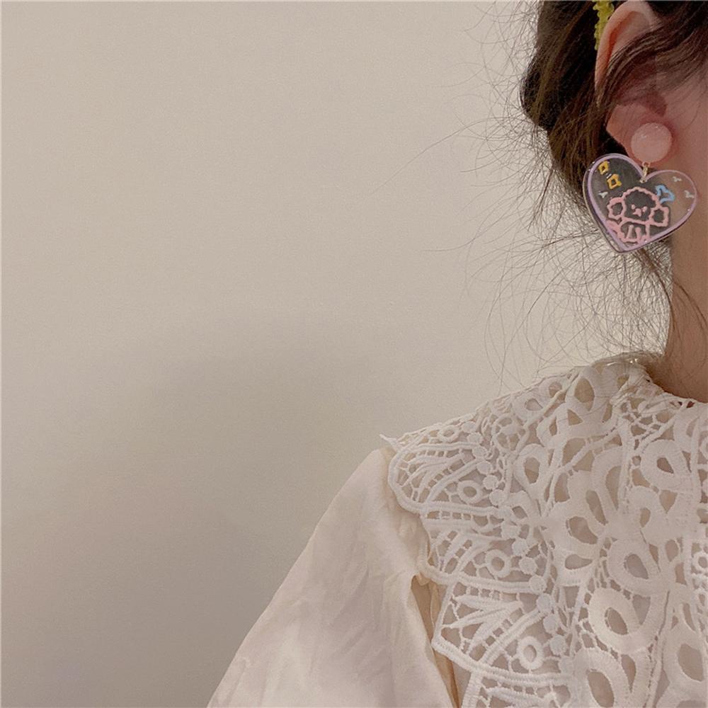 Bông Tai Acrylic Hình Học / Cún / Kem Dễ Thương Thời Trang Cho Nữ